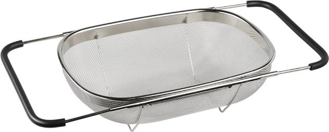 Kesper Spülbeckensieb aus Edelstahl in Silber, oval mit Griffen - Bild 1