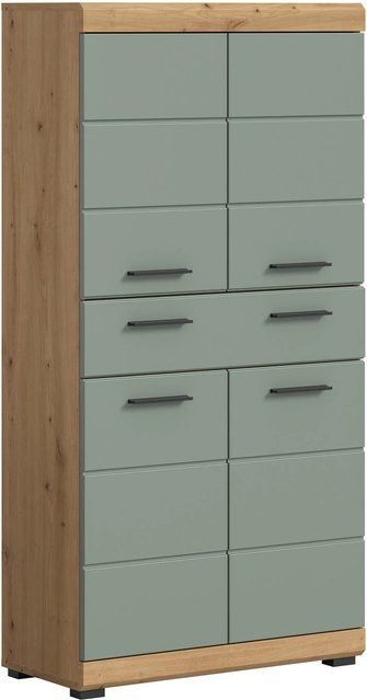 Badezimmer-Midischrank Scout von Xonox in Eiche Artisan Nachbildung und Salbei, B/H/T: 74 x 141 x 31 cm - Bild 1