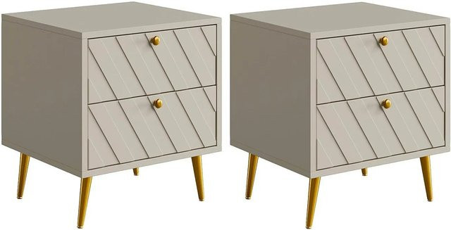 Nachttisch Teoda von Vente-unique in Beige mit einer Breite von 45 cm - Bild 1