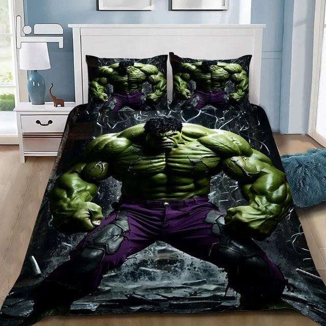 Bettwäscheset Die Hulks von Lodestar mit Bettbezug und Kissenbezügen in Grün, B/H: 180 x 210 cm - Bild 1