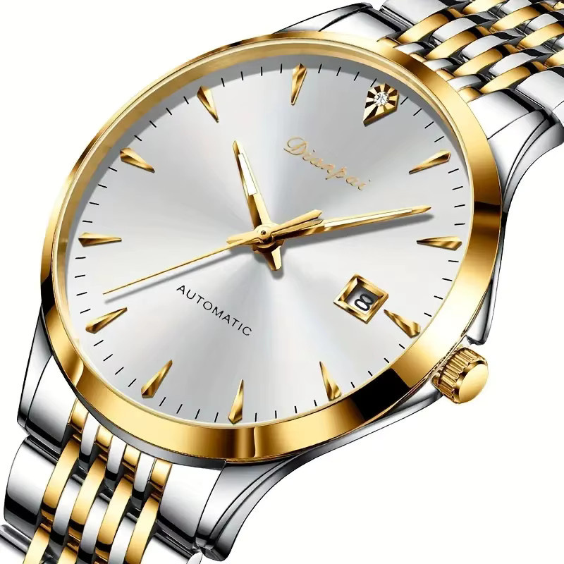 Dianpai Armbanduhr Automatik, Edelstahl, Gold, Herren - Bild 1