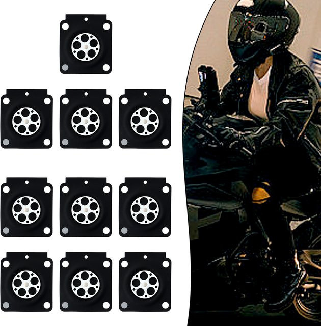 10er Set Vergaser Dosierungsmembran für Stihl und Zama A015053 C1Q in Schwarz - Bild 1