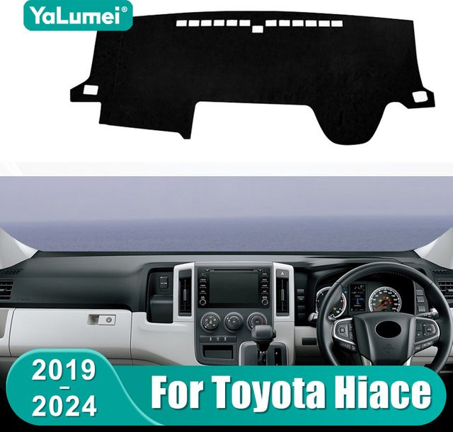 YaLumei Dashboard-Matte für Toyota Granvia Hiace Pendler, Instrumententafel-Sonnenschutzpad, Schwarz - Bild 1