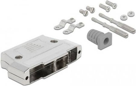 Delock 66628 D-SUB Gehäuse aus Metall in Silber - Bild 1