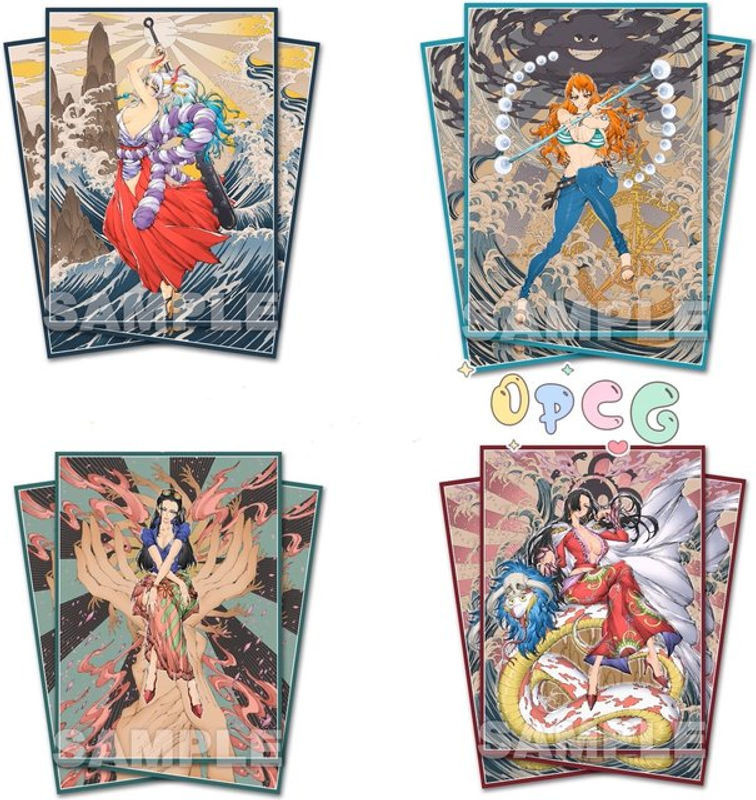 60 Stück One Piece OPCG Kartenhüllen mit Nami Robin Yamato Hancock Motiven, Matt, Mehrfarbig, B: 6,7 cm, H: 9,2 cm - Bild 1