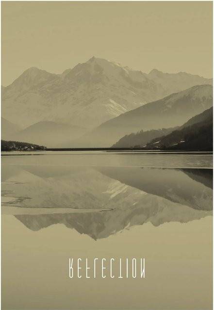 Komar Wandbild Word Lake in Sand, Fotoposter auf Fotopapier, Breite: 50 cm, Höhe: 70 cm - Bild 1