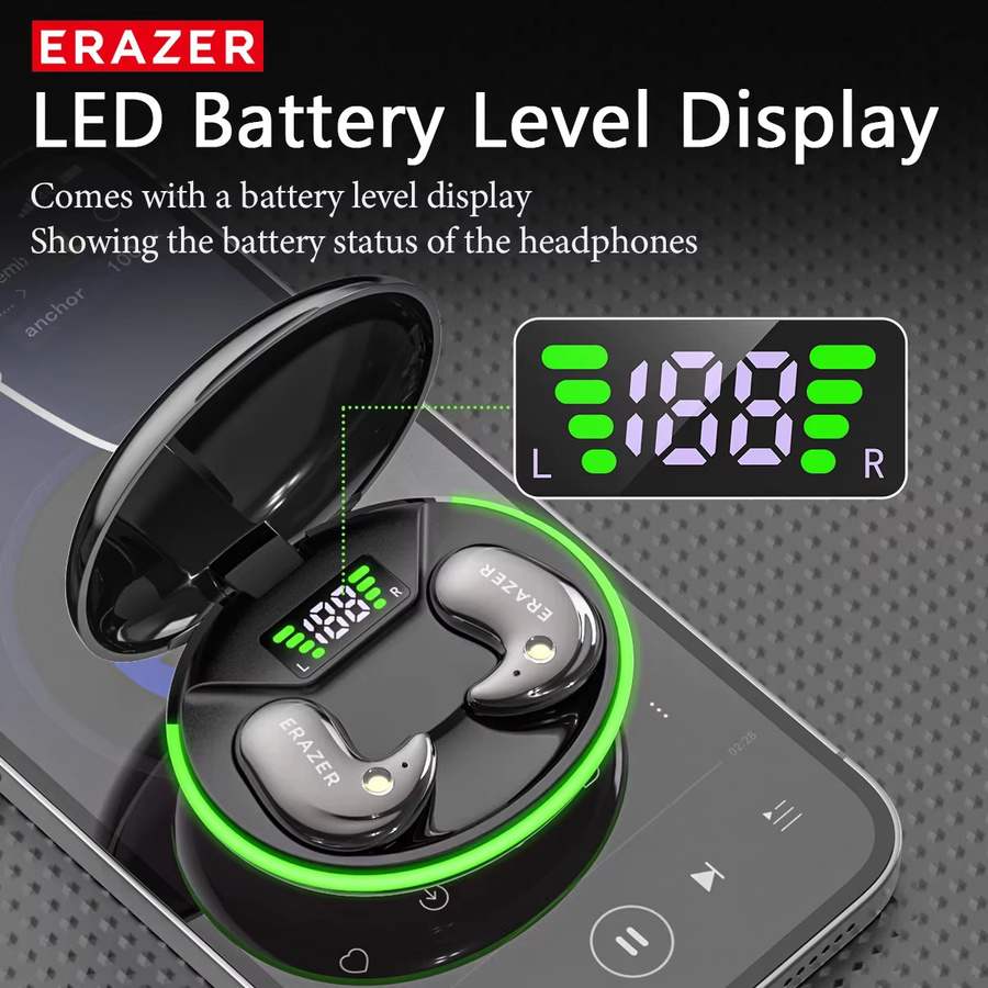 ERAZER XF58 Bluetooth V6.0 TWS In-Ear Kopfhörer mit AI Translator und Ultra-dünnem Design in Schwarz oder Grau - Bild 4