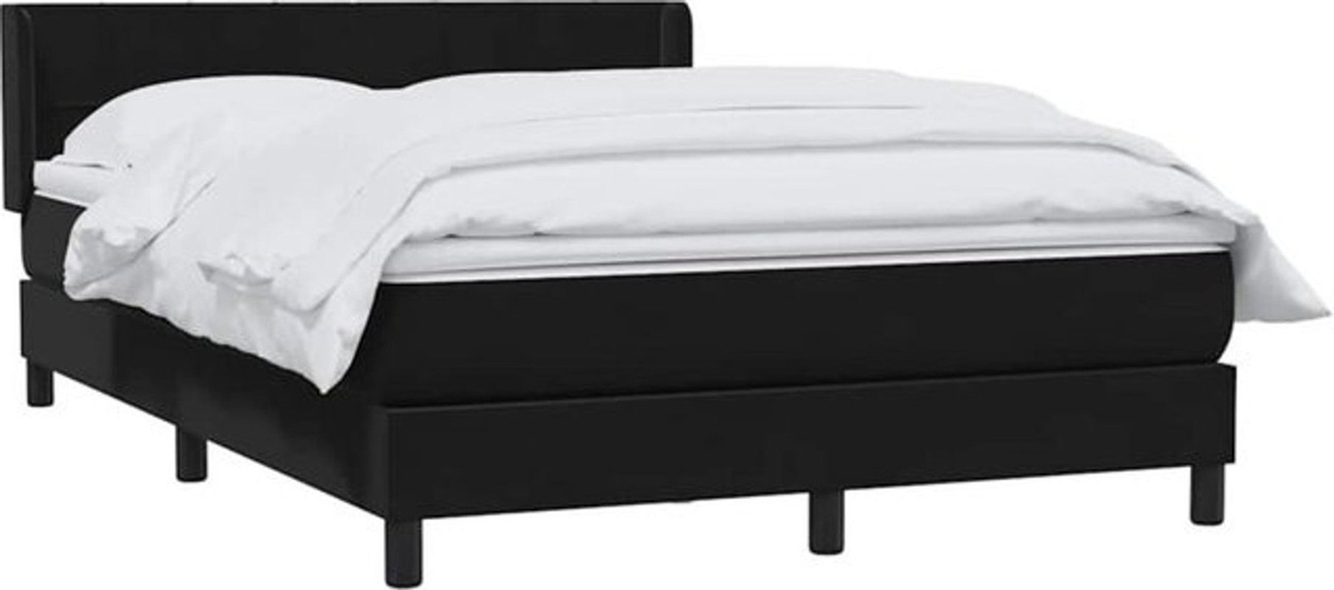 vidaxl Boxspringbett mit Matratze aus Samt in Schwarz B/T/H: 160 x 210 cm - Bild 1