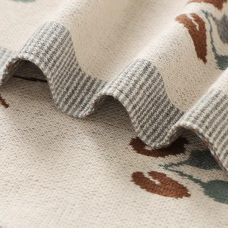 mimixiong Strickdecke aus Baumwolle für Babys und Neugeborene, atmungsaktive Babydecke für Kinderwagen und Stubenwagen, B/B: 100 x 80 cm - Bild 2