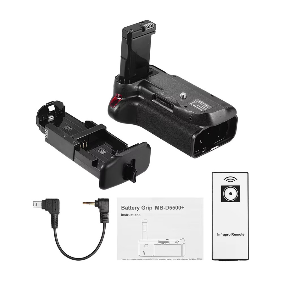 YOUTHINK Vertikaler Batteriegriff für Nikon D5500 und D5600 DSLR-Kameras, Schwarz, inklusive EN-EL 14 Akku und IR-Fernbedienung - Bild 4