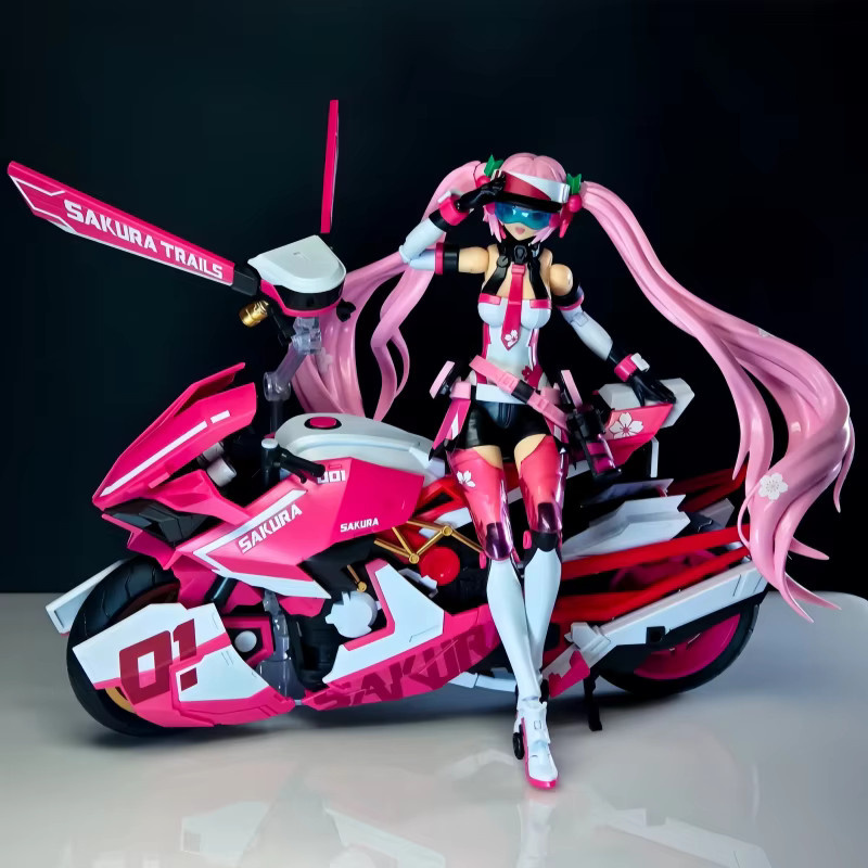 Bandai Hatsune Miku Pink Soundburst Seitenwagen-Motorrad, Montagemodell, Rosa / Pink - Bild 3