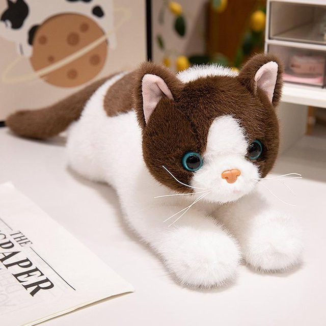 Linyi toy Simulations-Stoffpuppenkatze, Plüschtiere, dunkelbraun - Bild 1
