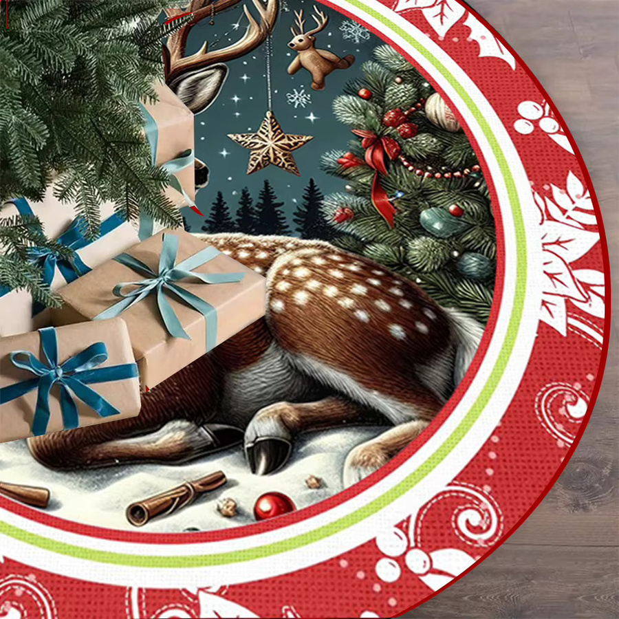 VIKAMA Weihnachtsbaum Rock mit Rentier-Schneeszene in Mehrfarbig - Bild 4
