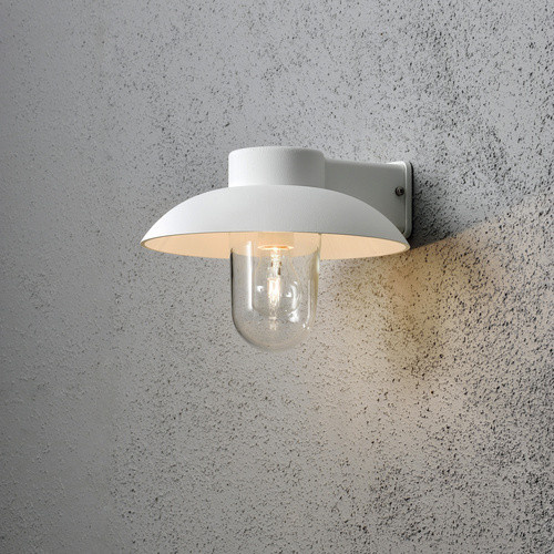 Konstsmide Außenleuchte Mani in Weiss, moderne Gartenlaterne aus Aluminium und Glas, B/H/T: 29 x 21 x 31 cm - Bild 2