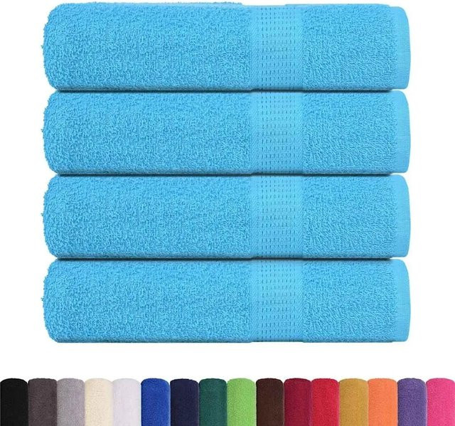 vidaXL Duschtücher 4er Set aus 100% Baumwolle in Türkis, B/H: 70 x 140 cm, 360 g/m² - Bild 1