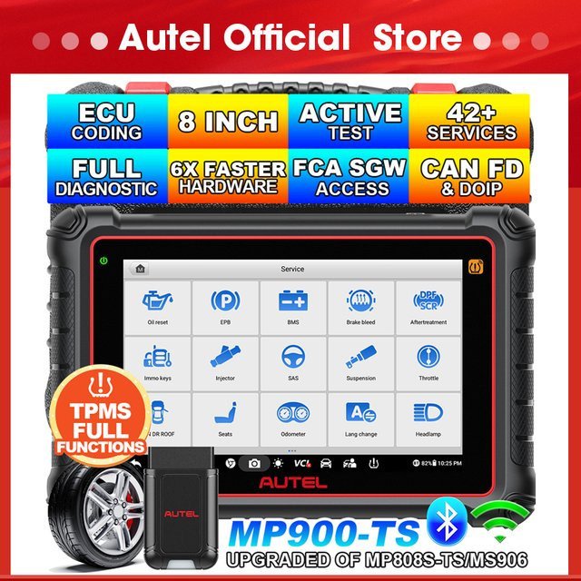 Autel MaxiPro MP900TS TPMS Diagnosegerät mit OBD2 Scanner, CAN-FD & DoIP ECU Codierung in Schwarz - Bild 1
