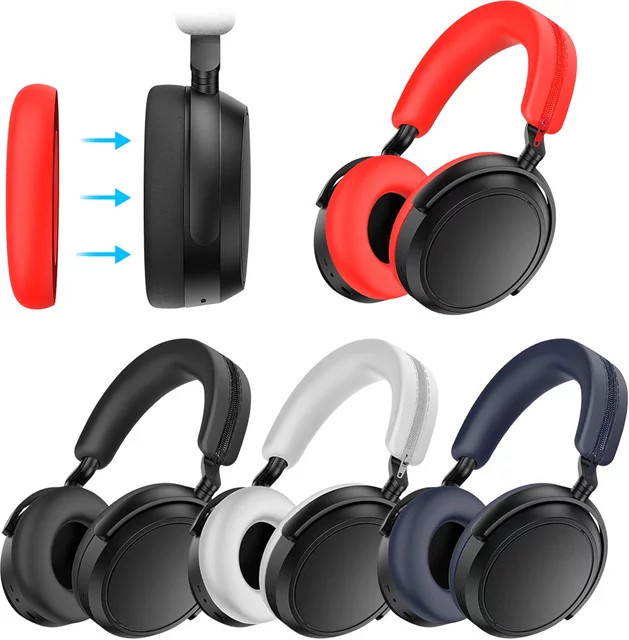 Sennheiser MOMENTUM 4 Silikon-Headset-Hülle Set aus weichen Ohrpolstern und Kopfbügel-Abdeckung in Schwarz - Bild 1