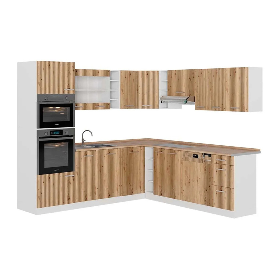 Vicco R-Line Eckküche modern in Artisan Eiche und Weiß B/T/H: 237 x 247 x 81,6 cm - Bild 2