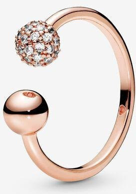 Ring 925 Silber, Roségold, Zirkonia, Damen - Bild 1