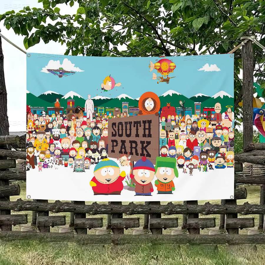 Potdemiel Geburtstagsparty Banner mit Cartoon-Druckmuster in Mehrfarbig, Rechteckig, B/H: 70 x 50 cm - Bild 3