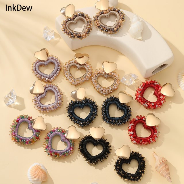 INKDEW Ohrringe, Kristall, Perle, Metall, Gold, Damen - Bild 1