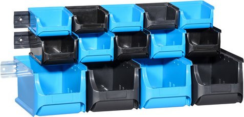 Allit Sichtlagerkasten-Set ProfiPlus in Blau und Schwarz aus Kunststoff - Bild 1