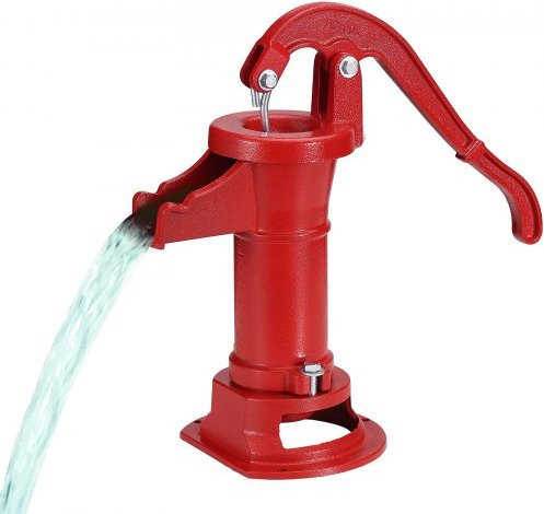 VEVOR Antike Handwasserpumpe aus Gusseisen mit ergonomischem Griff, maximale Förderhöhe 7,6 m, Anschluss G1-5/8 Zoll, Rot - Bild 1