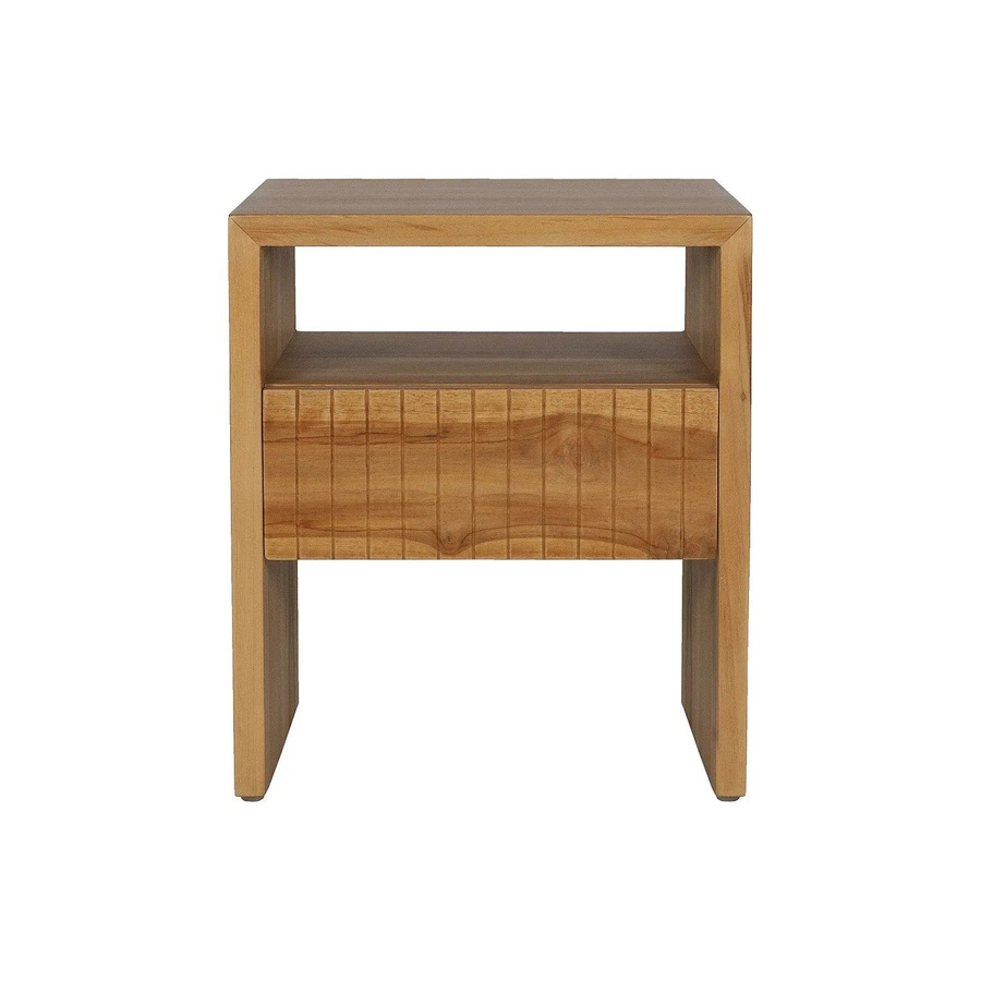 Vente-unique Nachttisch Revuka aus Teakholz in Naturfarben Hell, Höhe: 45 cm - Bild 2