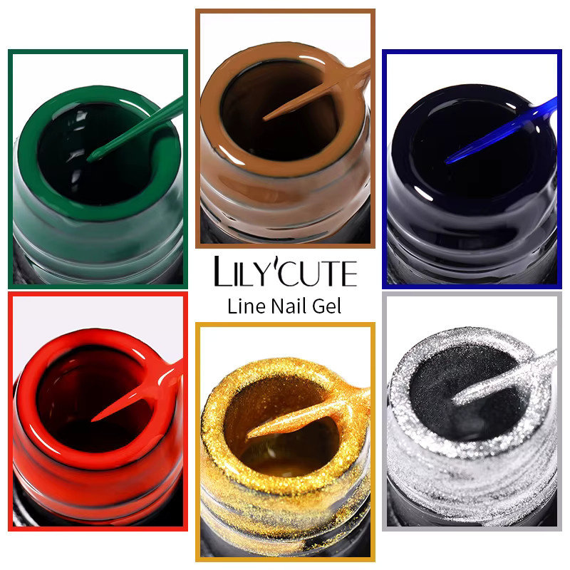 LILYCUTE UV Gel Nagellack, Weiß Schwarz, 5 ml - Bild 3