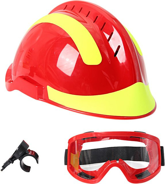 Roter Notfall-Rettungshelm aus ABS mit Reflektoren, Schutzbrille und Taschenlampenhalterung für Feuerwehr, Waldrettung und Bau - Bild 1