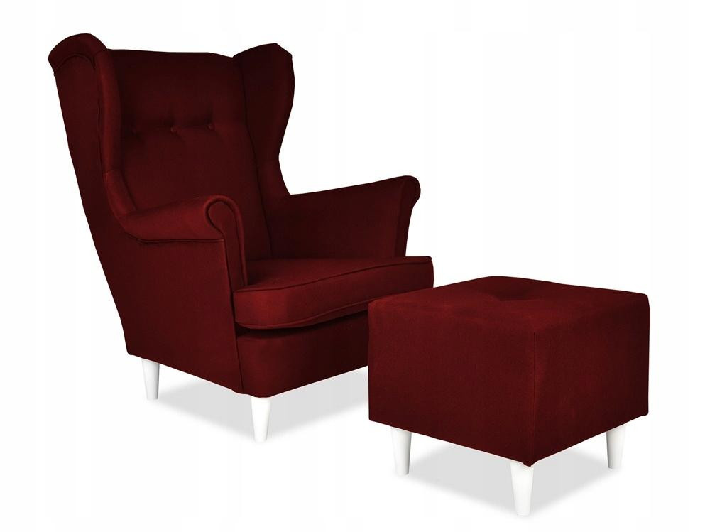 FamilyMeble ARI Ohrensessel im skandinavischen Stil, Kirschrot Burgund, B/T/H: 84 x 92 x 104 cm - Bild 2