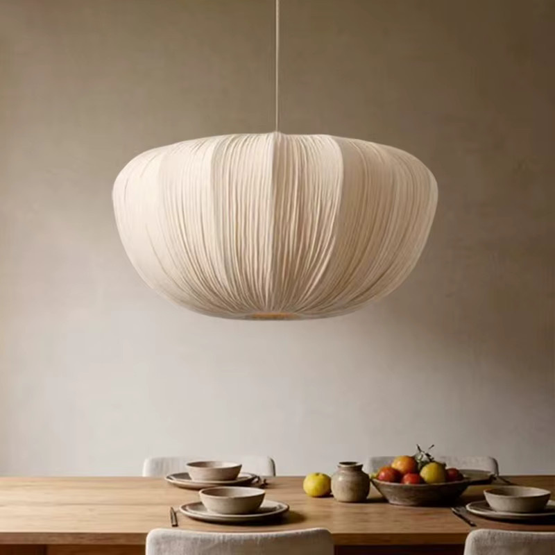 VIGOUS Nordische LED-Pendelleuchte aus Stoff für Wohnzimmer, Esszimmer und Schlafzimmer - Bild 2