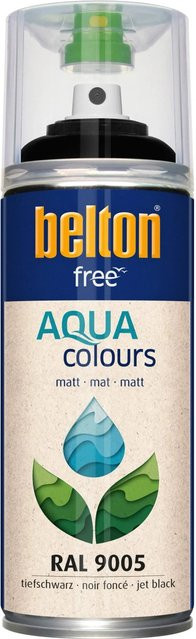 Belton Free AQUAcolours Buntlack RAL 9005 Tiefschwarz matt, wasserbasiert, 400 ml - Bild 1