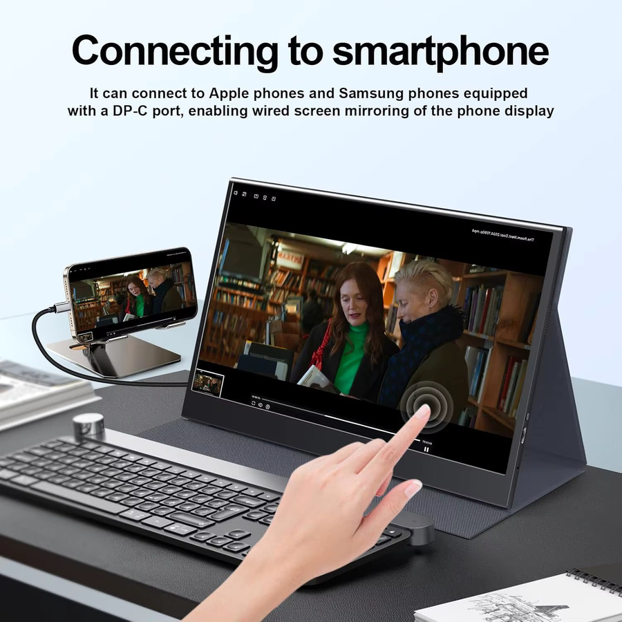 UPERFECT Tragbarer Monitor 15,6 Zoll Full HD IPS Touchscreen Schwarz mit HDMI und USB-C - Bild 5
