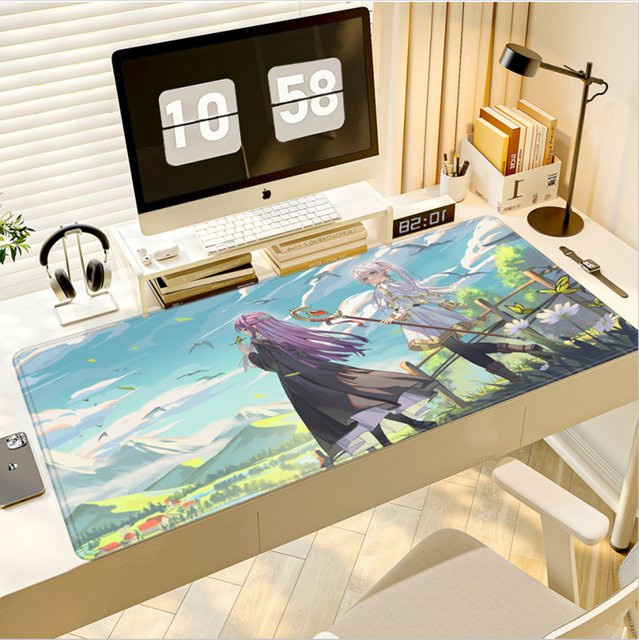 HYBXAXC XXL-Mauspad Frieren Beyond Journey's End Sousou No Frieren, rutschfestes Schreibtischpad für Computer und Laptop, multicolour, B: 90 cm, T: 40 cm - Bild 1