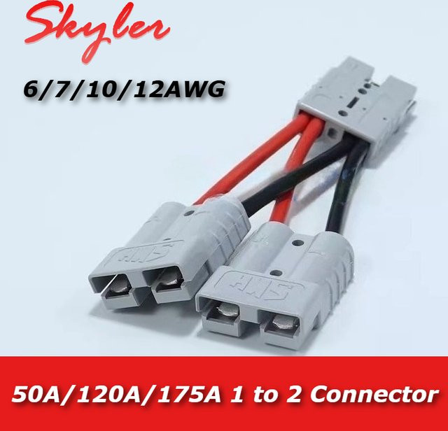DIVEDEER 1-zu-2-Splitter-Verbinder Grau für Solar-Batterie-Kabelbaum und Ladekabel mit 10AWG Schnellanschluss - Bild 1