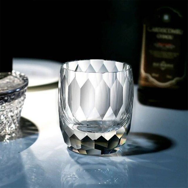 Loveyalty Kristallglas Tumbler Diamantgeschliffen Transparent Geometric Design für Whisky und Likör - Bild 1