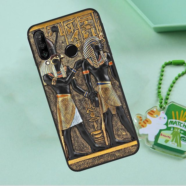 Huawei Handyhülle mit Ägypten Pharao Wandmalerei in Multicolour für Nova 12s 12i 11i 7i 8i 9 10 SE Y91 Y90 Y60 Y70 Y72 Y61 P60 Pro P30 P40 Lite - Bild 1