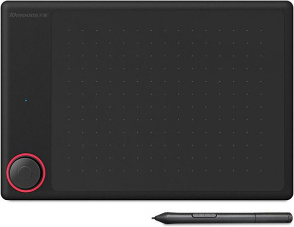 10moons G30 Grafiktablett in Schwarz mit 8192 Druckstufen und einem Arbeitsbereich von 7 x 5 Zoll