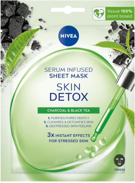 Nivea Skin Detox Tuchmaske mit Hyaluronsäure, 20 ml - Bild 1