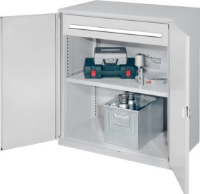 Kappes Schwerlastbeistellschrank Mod. 66 in Grau mit Doppelwandtüren und Regalböden - Bild 1