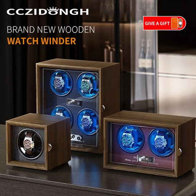 CCZIDONGH Uhrenbeweger Holz, Automatisches mechanisches Uhren-Drehgerät - Bild 1