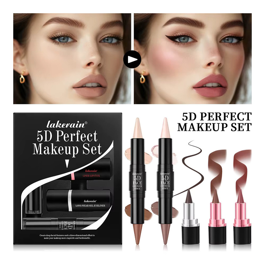 ibcccndc 5D Make-up-Set, Konturierungsstift, Eyeliner, Lippenstift, Matt, Damen - Bild 2