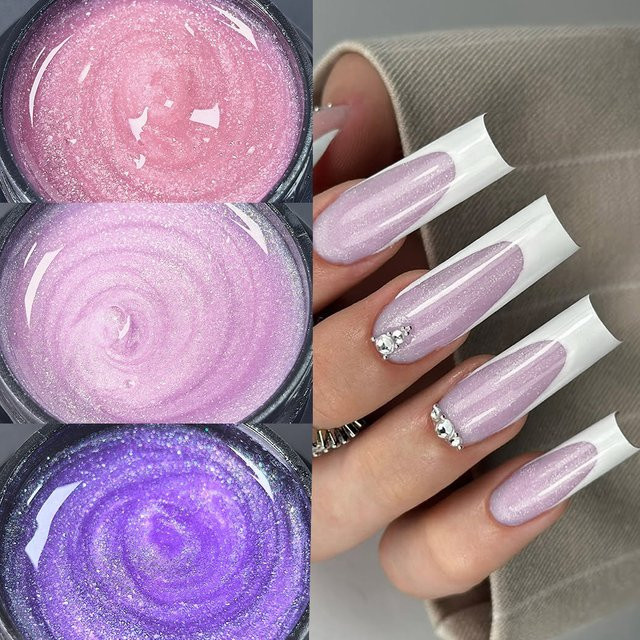 Jillnails Snow Sparkle Builder Nagelgel, Shimmer Pink, 50g - Bild 1