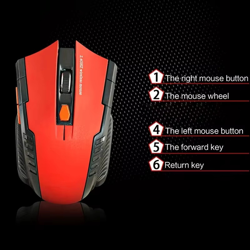 Congdi Drahtlose Gaming Maus in Blau mit 2,4G USB-Empfänger und einstellbaren 800/1200/1600 DPI für PC, Laptop und Tablet - Bild 2