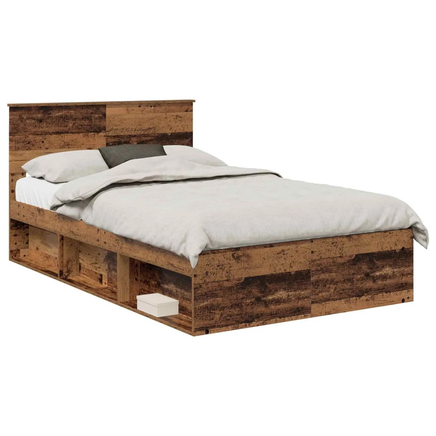 vidaXL Bettrahmen mit Kopfteil aus Holzwerkstoff in Braun, B/T/H: 120 x 200 x 90 cm - Bild 2