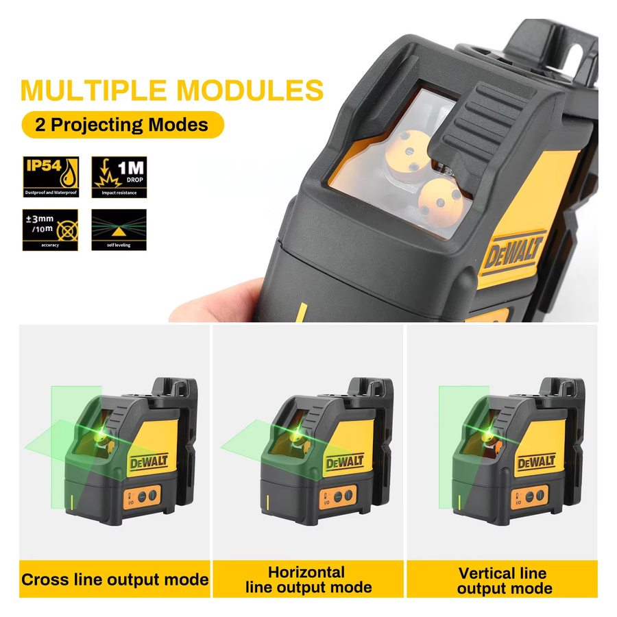 DeWalt DW088CG 2-Linien-Laser-Nivelliergerät mit grünem Strahl, selbstnivellierender Kreuzlinienlaser für horizontale und vertikale Anwendungen - Bild 2