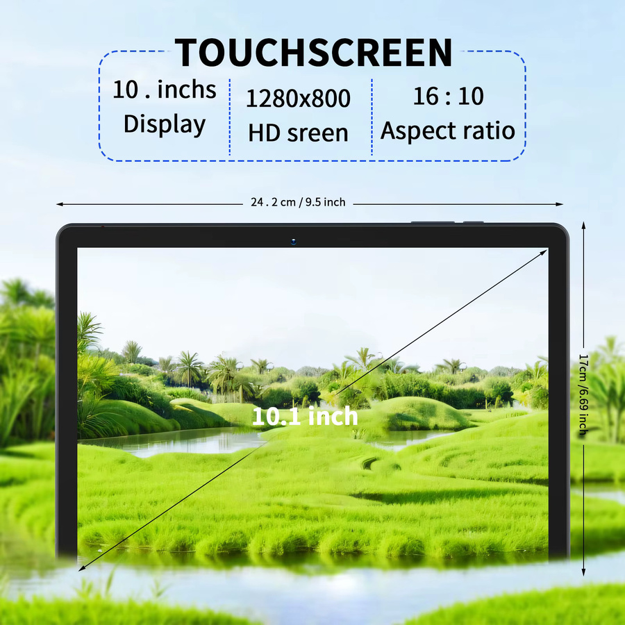 PRITOM M10 Android Tablet PC mit 10,1 Zoll HD IPS Bildschirm, 64 GB ROM, WiFi und GPS in Schwarz - Bild 3