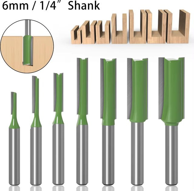 JGZUI Schaftfräser mit geradem Nutprofil für die Holzbearbeitung, 6 mm Schaftdurchmesser - Bild 1