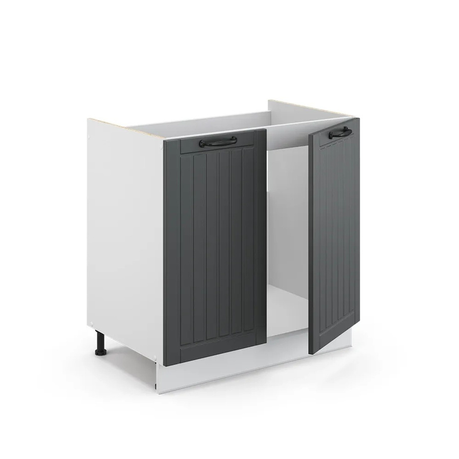 Vicco Spülenunterschrank Fame-Line in Anthrazit und Weiß mit Eichen-Optik im Landhausstil, Breite: 80 cm, Tiefe: 60 cm, Höhe: 82 cm - Bild 2